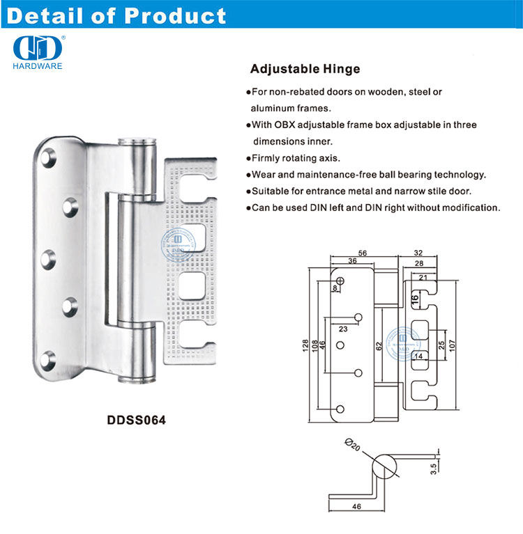 Adjustable Hinge Dobradiça ajustável