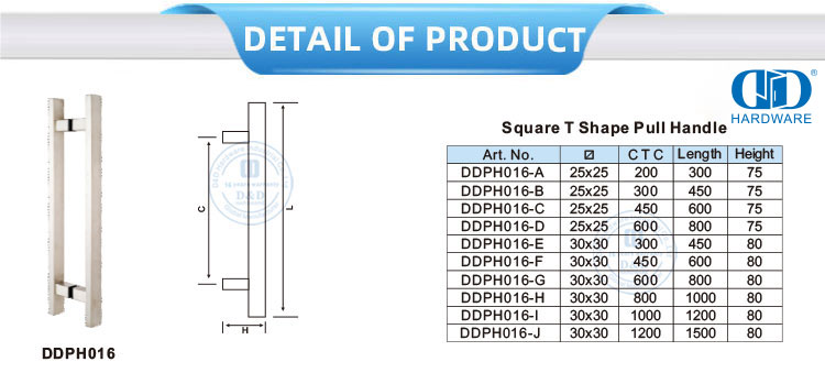 Commercial Door Pull Handle Puxador de porta comercial