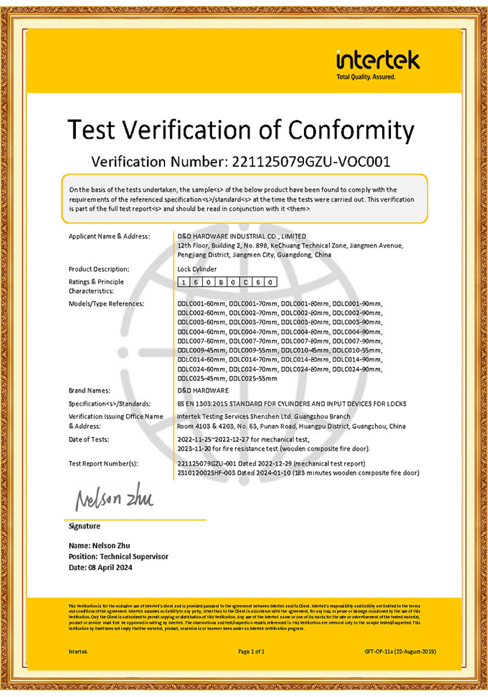 Lock Cylinder EN 1303 Cilindro de fechadura EN 1303
