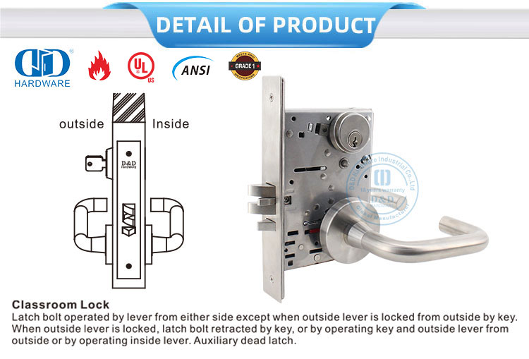 Classroom Door Lock Fechadura da porta da sala de aula