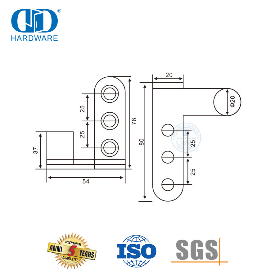 Dobradiça de porta com alavanca articulada de 180 graus de alta qualidade SUS 304-DDSS056