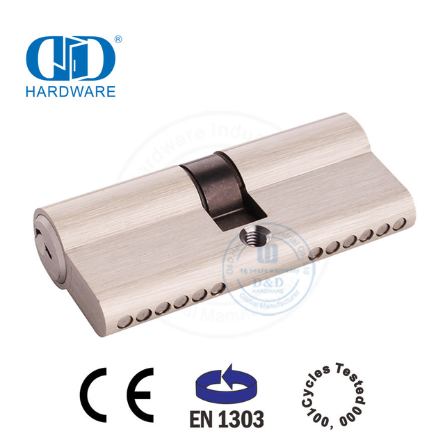 BS EN1303 Cetim Níquel Latão Sólido Euro Lock Cylinder-DDLC003-70mm-SN