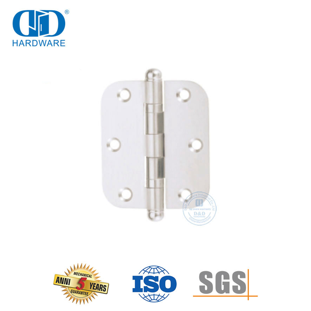 Hardware de dobradiça de porta de aço inoxidável com ponta esférica de canto redondo-DDSS046