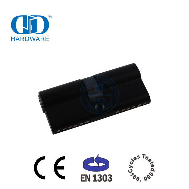 Cilindro duplo preto com certificação EN 1303 para edifício comercial-DDLC003-70mm-MB