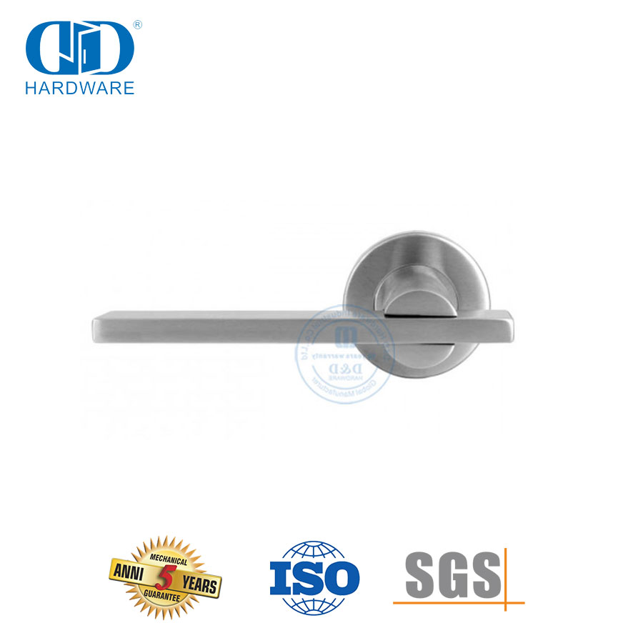 Alavanca tubular plana de hardware de porta principal com design simples e elegante-DDTH041-SSS