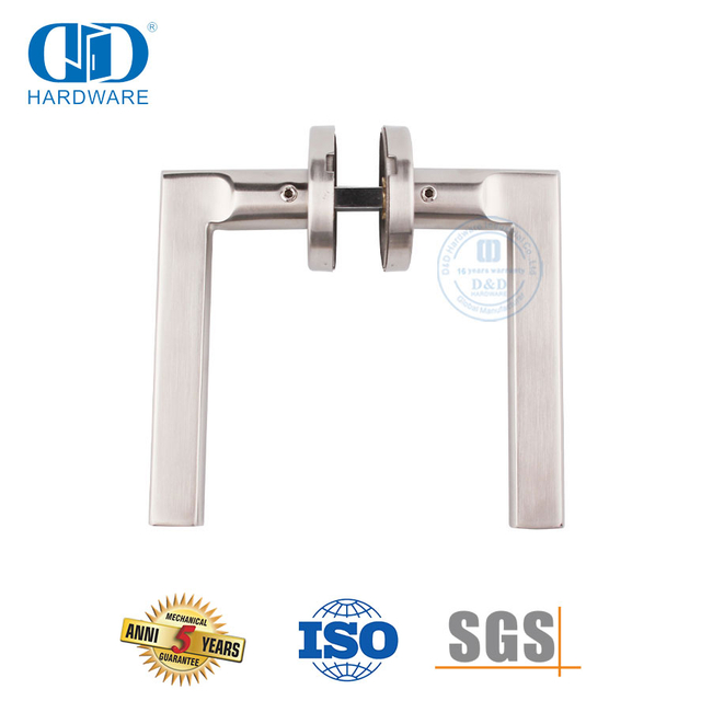 Maçaneta de alavanca sólida para acessórios de porta estilo Euro para porta de alumínio-DDSH023-SSS