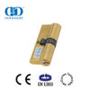 Cilindro de fechadura com chave dupla de latão polido EN 1303 para porta de madeira-DDLC003-60mm-PB