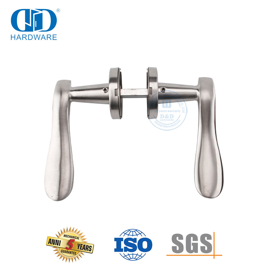 Maçaneta de porta fundida de precisão tipo alavanca de aço inoxidável sólido-DDSH014-SSS