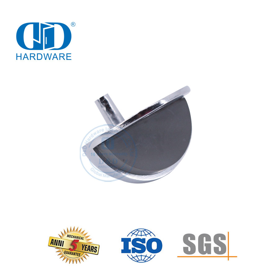 Suporte de parada de captura de porta de hardware cromado de cetim para montagem de porta para edifício comercial-DDDS005-SC