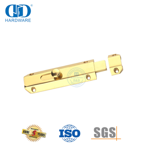 Parafuso de torre de latão polido banhado a ouro para porta de edifício comercial-DDDB017-PB