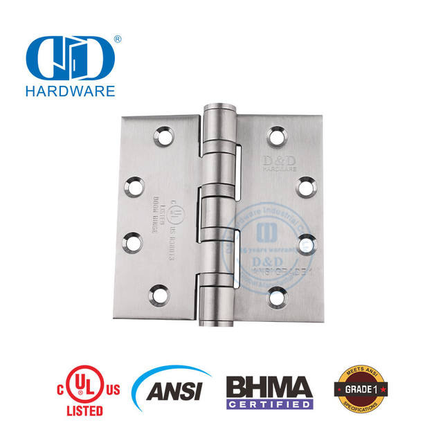Dobradiça resistente de aço inoxidável BHMA ANSI grau 1 para porta externa-DDSS001-ANSI-1-4.5x4.5x4.6mm