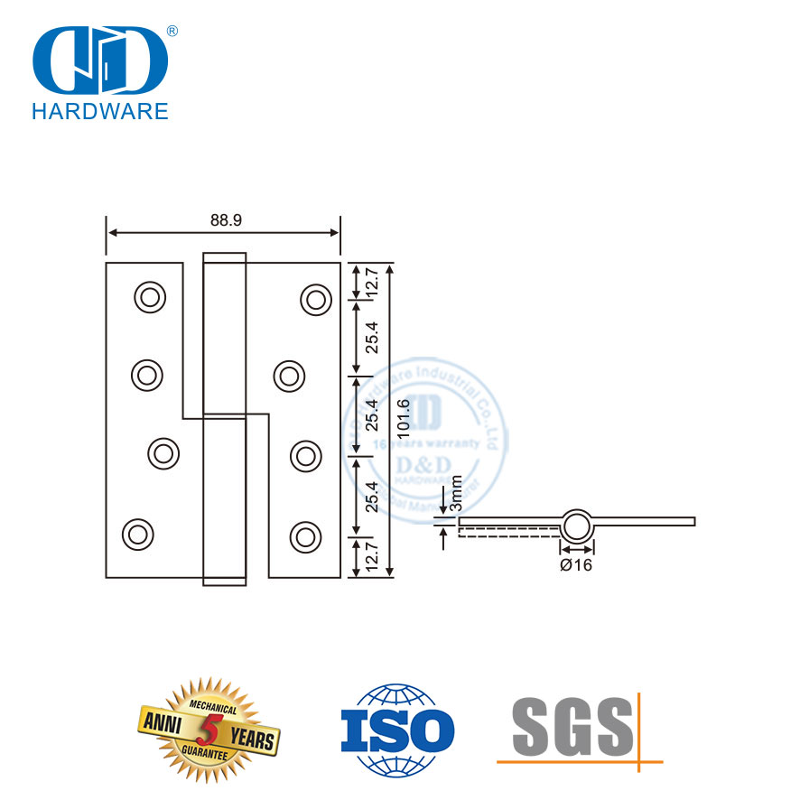 Dobradiça elevatória de aço inoxidável de alta qualidade para porta de metal-DDSS018