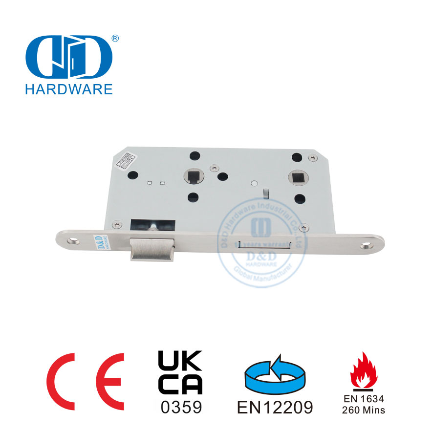 EN 12209 Certificação Função de Fogo Raio Forend Fechadura de porta de banheiro-DDML012-5578-SSS