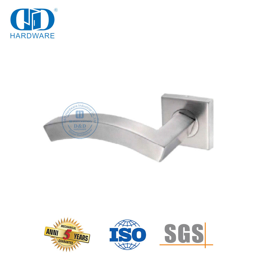 Hardware de porta arquitetônica em aço inoxidável em formato de arco com alavanca oca-DDTH045-SSS