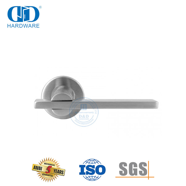 Alavanca tubular plana de hardware de porta principal com design simples e elegante-DDTH041-SSS