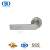 Maçaneta de porta com alavanca de aço inoxidável 304 de curvatura única em roseta redonda-DDTH043-SSS