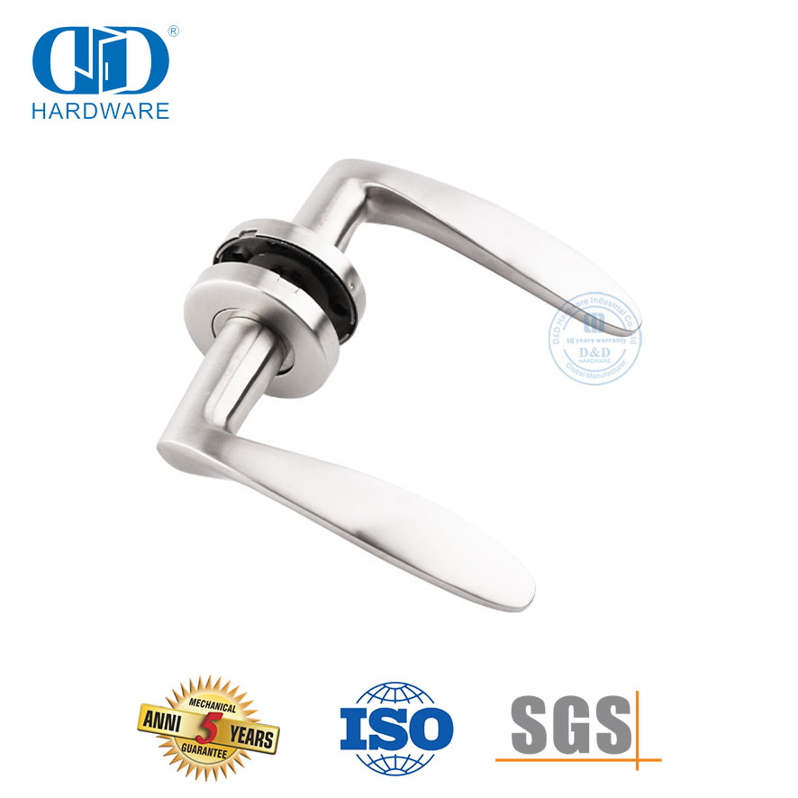 Alça de alavanca sólida tubular de aço inoxidável para banheiro de hotel para porta de madeira-DDSH001-SSS