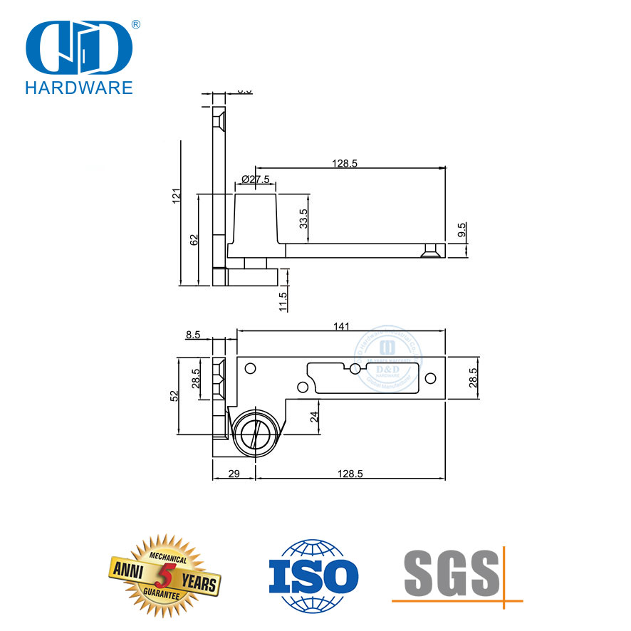 Tipo de ação única do pivô da dobradiça da porta resistente para prédio de apartamentos -DDSS066