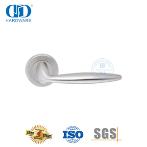 Maçanetas externas comerciais com alavanca sólida prateada de aço inoxidável-DDSH041-SSS