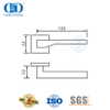 Maçaneta de porta com alavanca sólida para construção de apartamentos com roseta quadrada de aço inoxidável-DDSH048-SSS