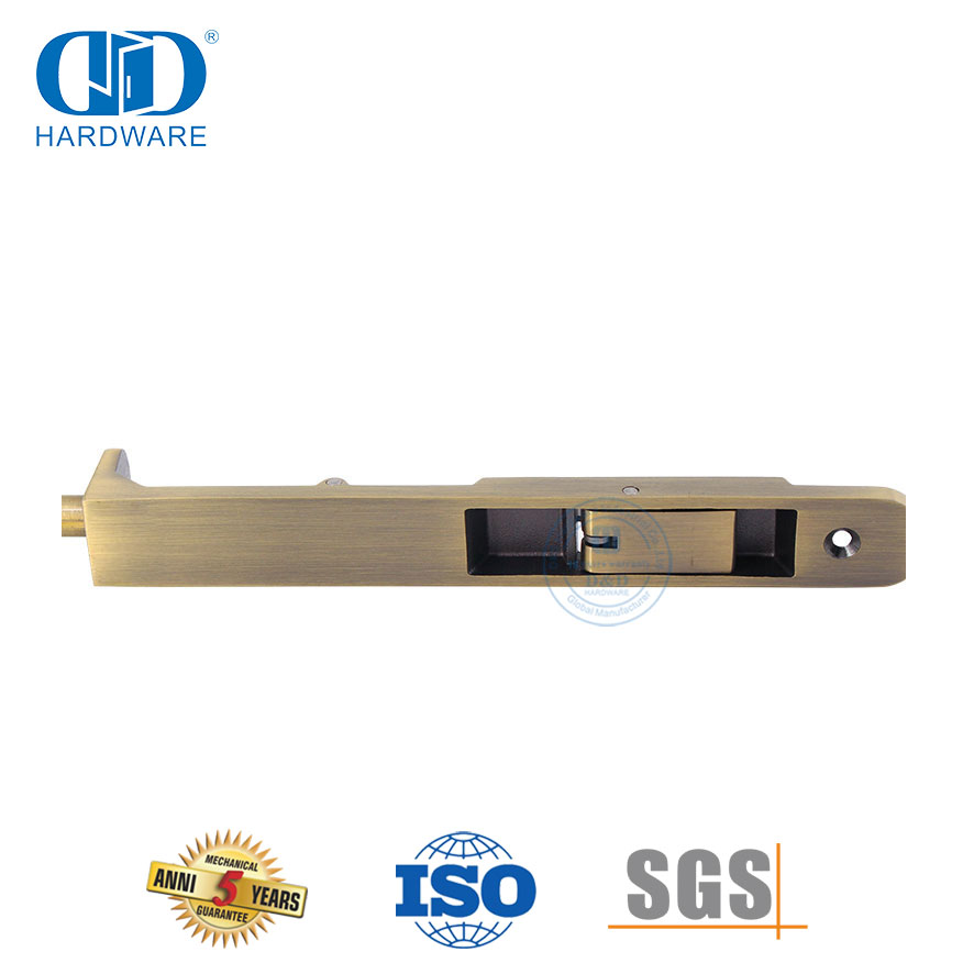 Parafuso de porta de canto redondo de aço inoxidável de latão antigo para porta de madeira-DDDB030-AB