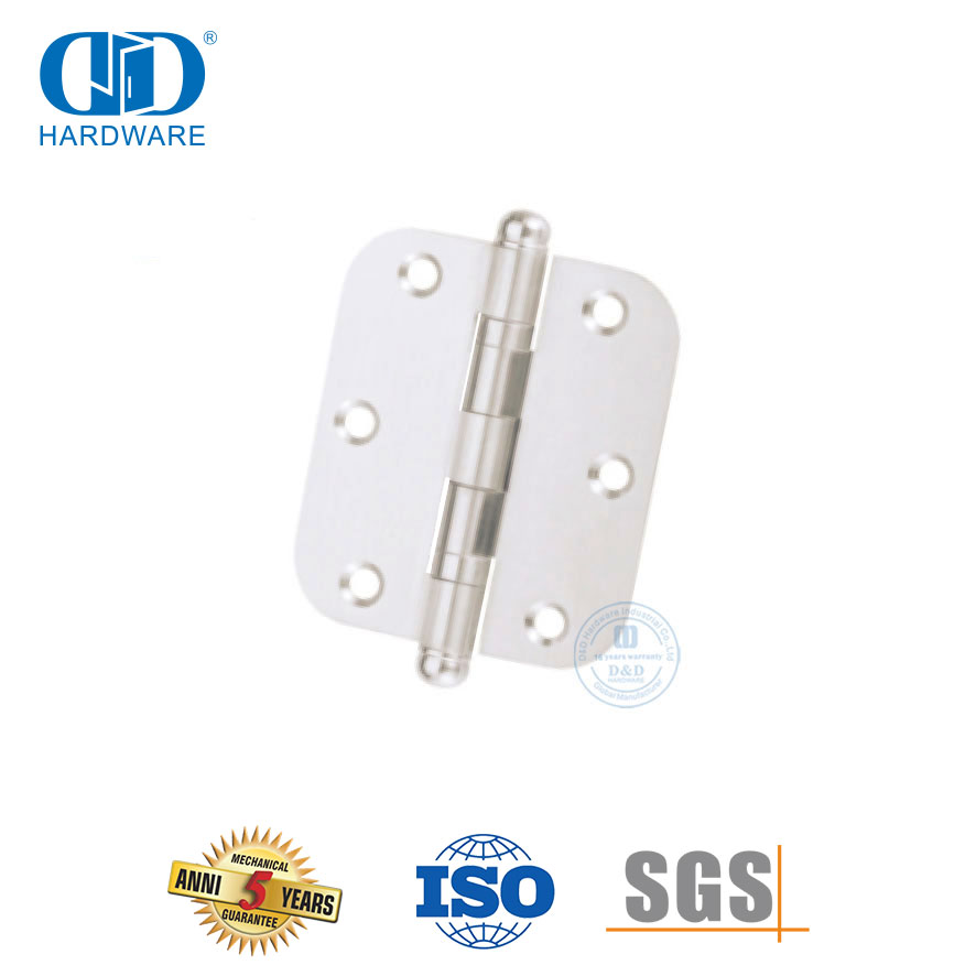 Hardware de dobradiça de porta de aço inoxidável com ponta esférica de canto redondo-DDSS046