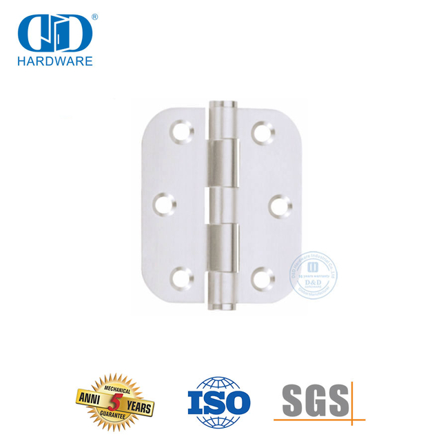Dobradiça de porta com rolamento oculto de ponta plana de canto redondo de aço inoxidável-DDSS047