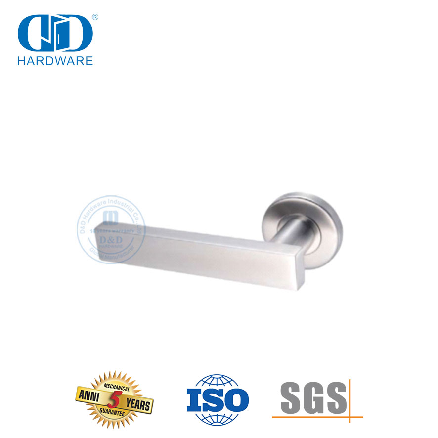 Tipos de maçaneta de porta de aço inoxidável roseta redonda para casa-DDTH039-SSS