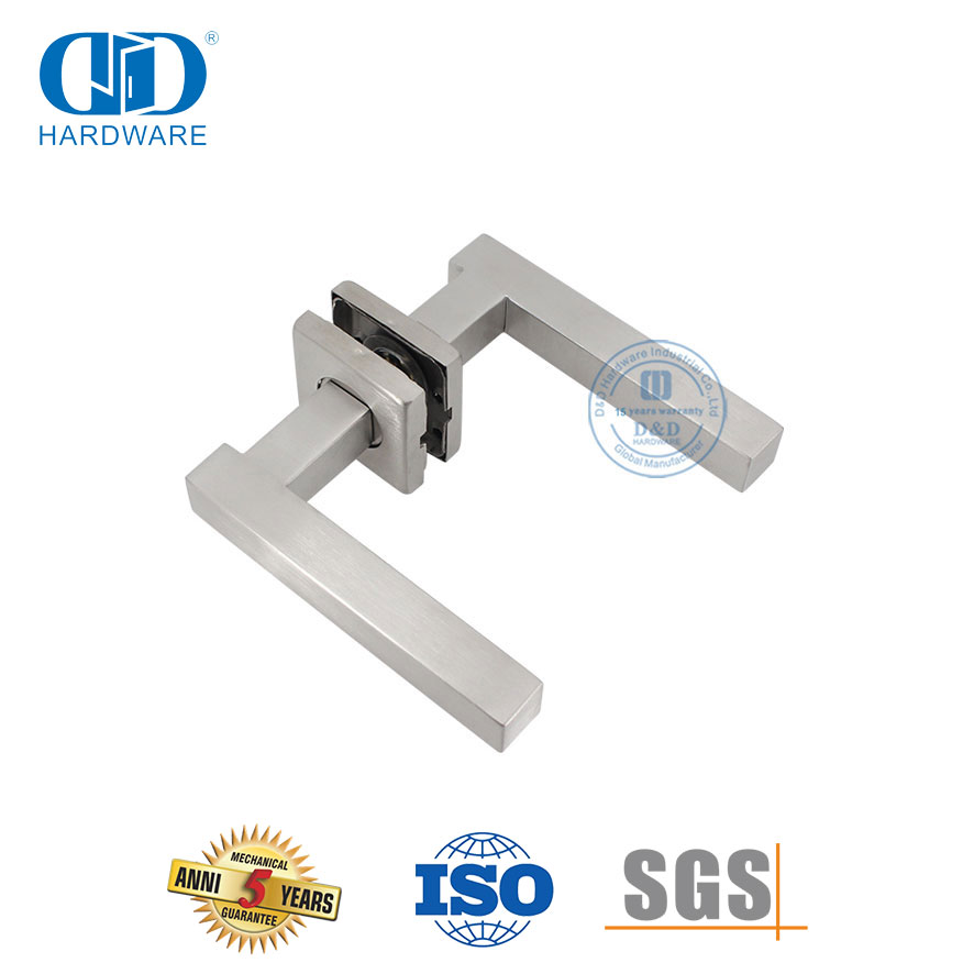 Alavanca quadrada de porta externa de alta qualidade SUS 304 Porta Europeia Hardware-DDTH046-SSS