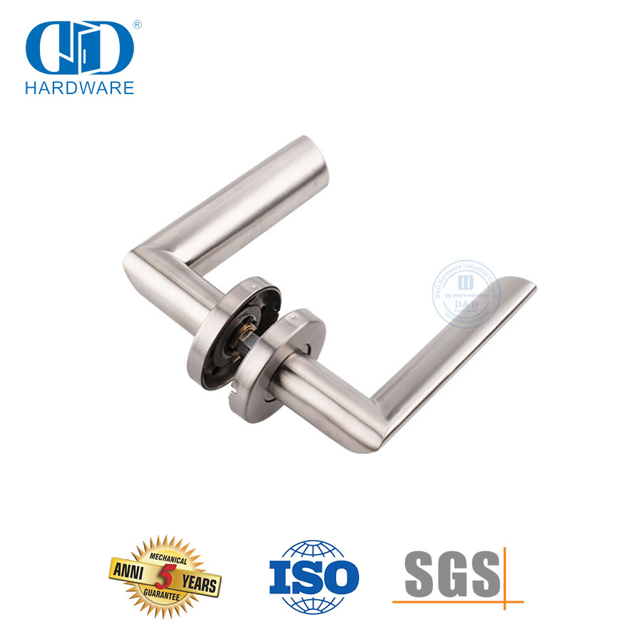 Maçanetas de porta tipo alavanca de porta principal de escritório em aço inoxidável sólido-DDSH011-SSS