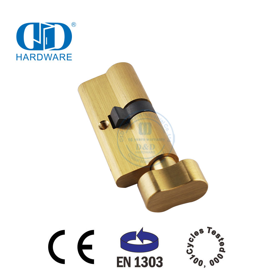 Cilindro de fechadura de encaixe para banheiro de latão acetinado com certificação EN 1303-DDLC007-70mm-SB