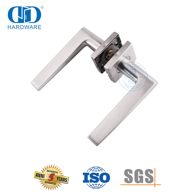 Alça comercial de prata roseta quadrada de aço inoxidável 304 para porta frontal-DDSH037-SSS