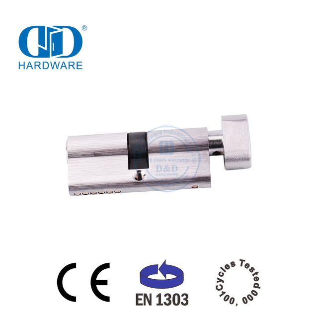 EN 1303 Cilindro de bloqueio giratório cromado acetinado com chave-DDLC004-70mm-SC