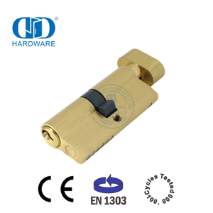Cilindro de chave de botão de hardware de porta de madeira com certificação EN 1303-DDLC004-70mm-SB