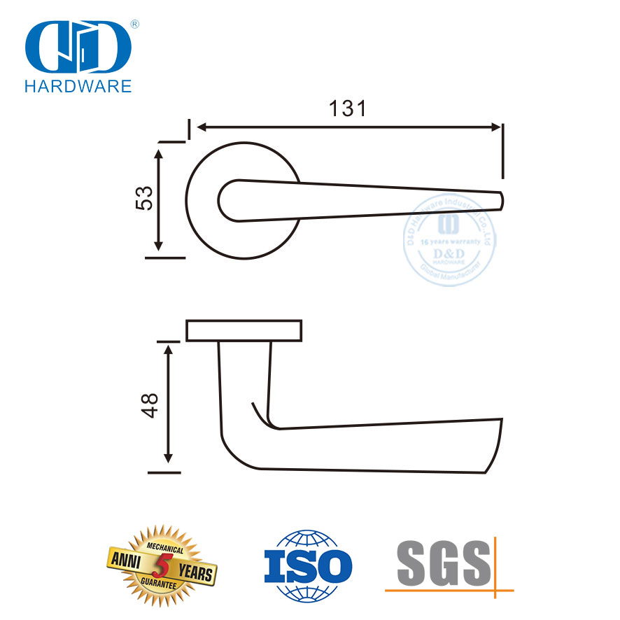 Acabamento acetinado de alto nível para uso comercial em aço inoxidável Handle-DDSH022-SSS