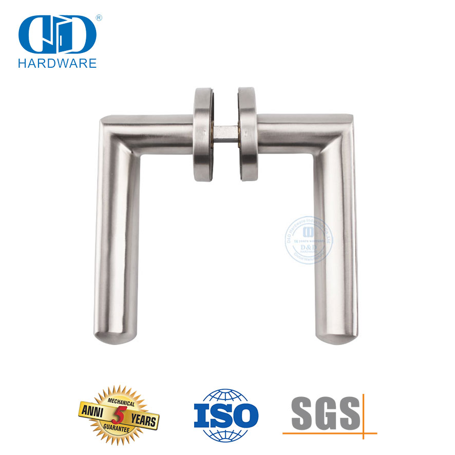 Maçanetas de porta tipo alavanca de porta principal de escritório em aço inoxidável sólido-DDSH011-SSS