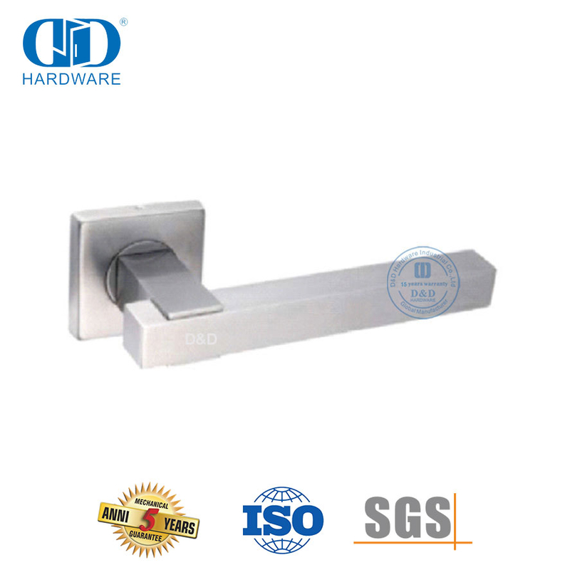 Alavanca de maçaneta de porta de ângulo reto de aço inoxidável para edifício comercial-DDTH048-SSS
