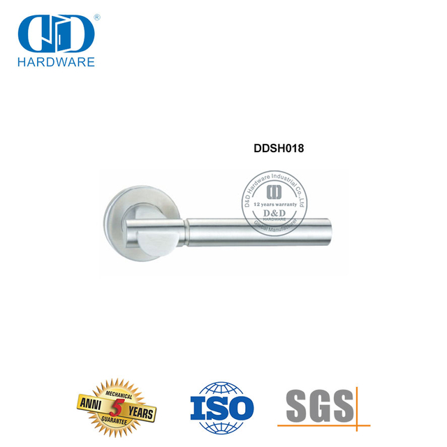 Hardware de porta composto de aço inoxidável 304 alavanca tubular sólida Handles-DDSH018-SSS