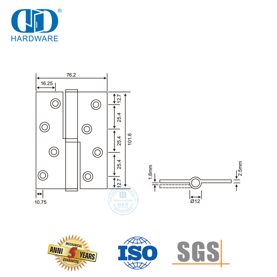 Bom preço e alta segurança usam amplamente dobradiça removível de aço inoxidável-DDSS022