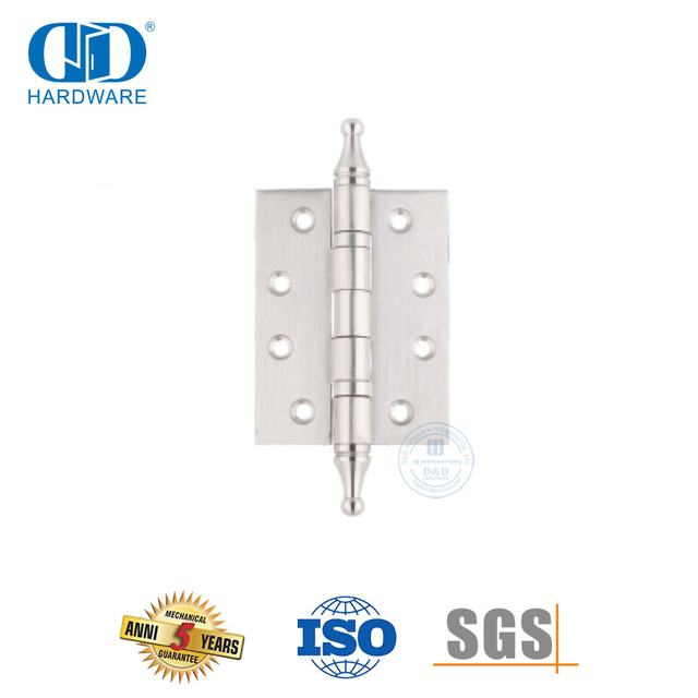 Dobradiça de aço inoxidável para porta de madeira com ponta de coroa-DDSS034-B