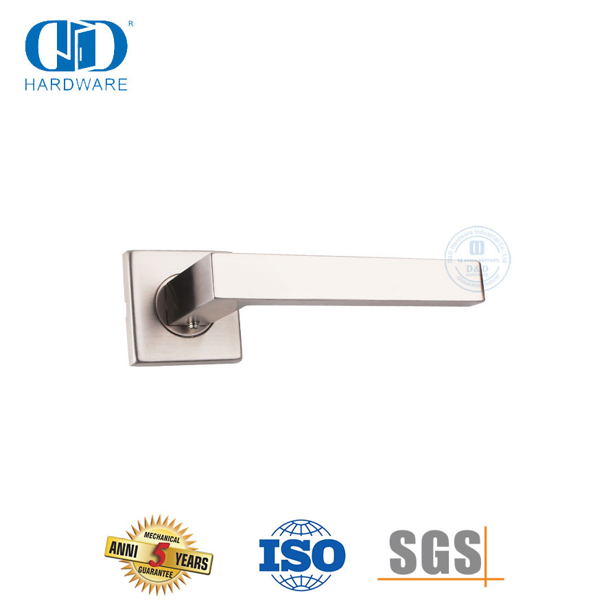 Hardware da porta do corredor de passagem com acabamento acetinado alavanca quadrada Handles-DDTH020-SSS