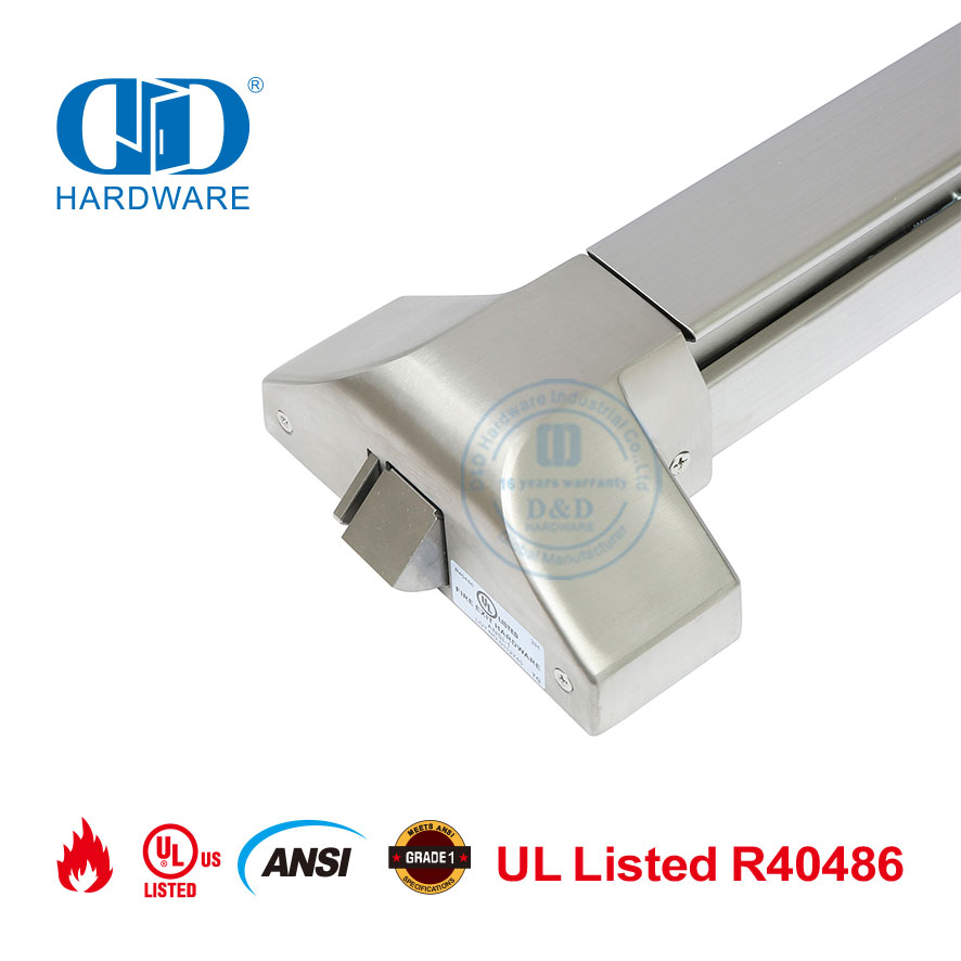 Acessórios de porta com classificação de fogo UL10C listados pela UL Touch Bar Rim Exit Device-DDPD023-SSS