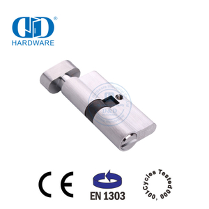 Cilindro de fechadura de banheiro com acabamento cromado acetinado com certificação EN 1303-DDLC007-70mm-SC