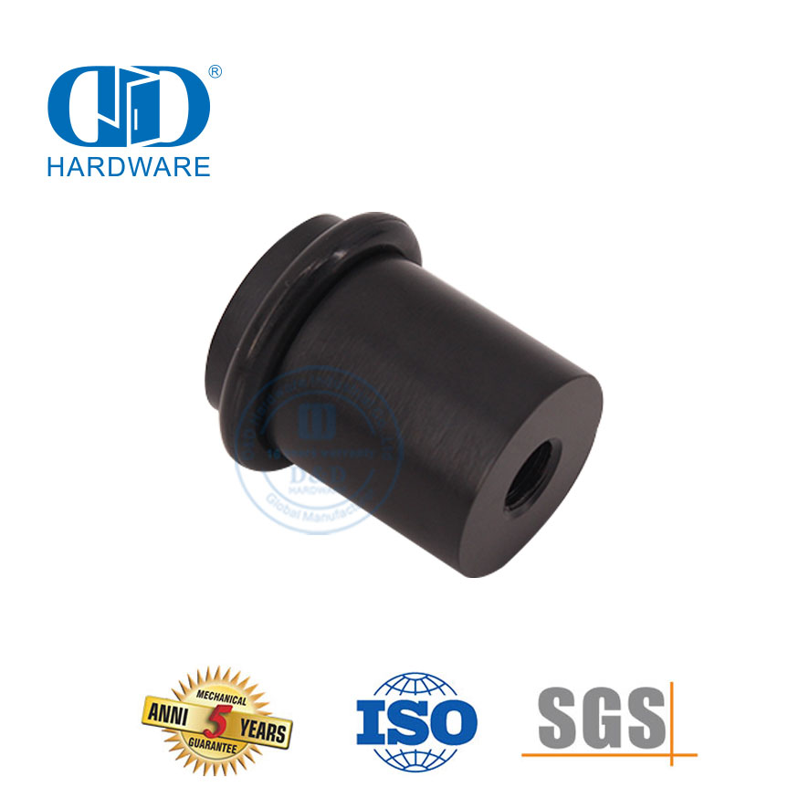 Rolhas de porta de piso de aço inoxidável de formato cilíndrico com acabamento preto fosco-DDDS011-MB