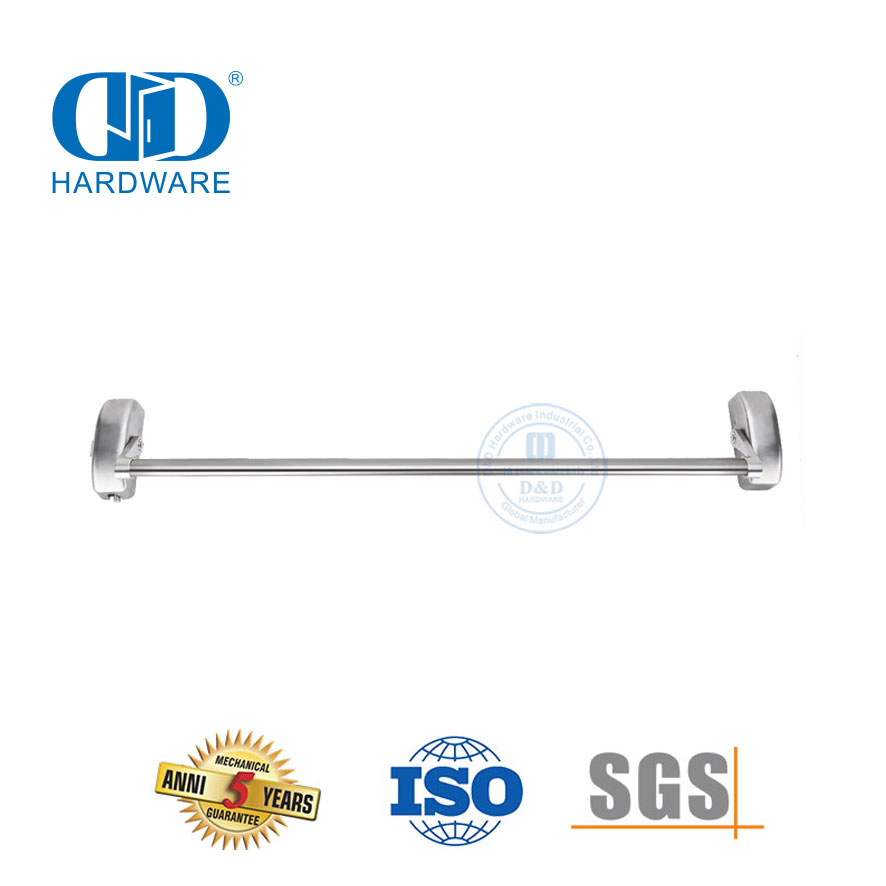 Hardware de saída de barra de pressão de aço inoxidável para porta de escape para porta única-DDPD022-SSS