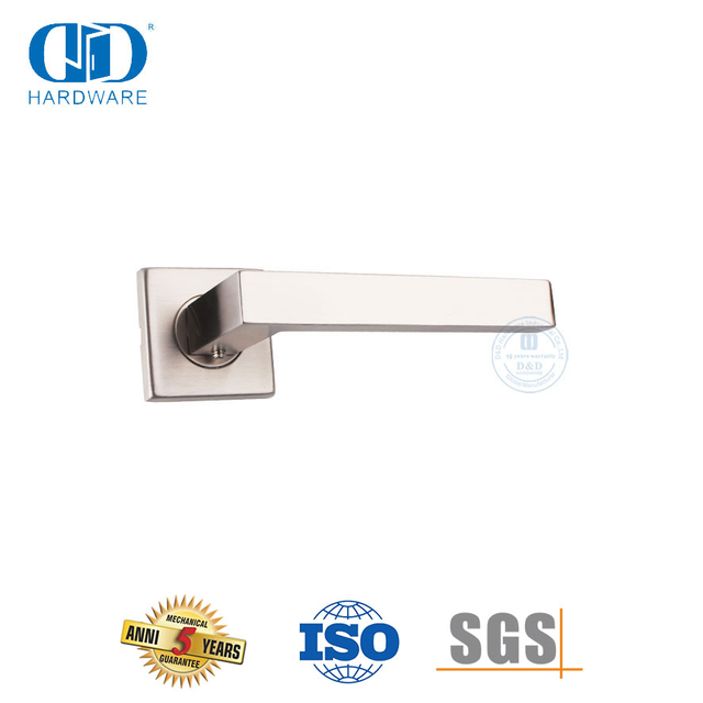 Hardware da porta do corredor de passagem com acabamento acetinado alavanca quadrada Handles-DDTH020-SSS
