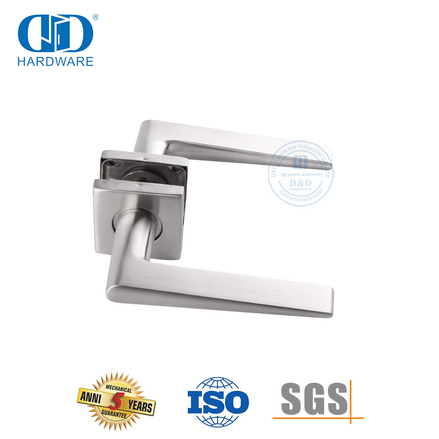 Alça comercial de prata roseta quadrada de aço inoxidável 304 para porta frontal-DDSH037-SSS