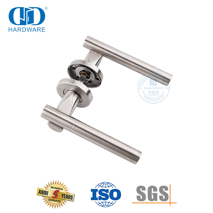 Hardware de porta composto de aço inoxidável 304 alavanca tubular sólida Handles-DDSH018-SSS