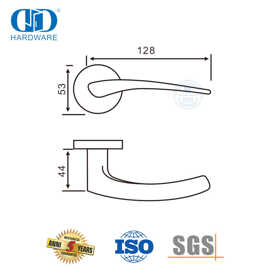 Maçaneta de porta tipo alavanca tubular de fundição de precisão de aço inoxidável-DDSH013-SSS