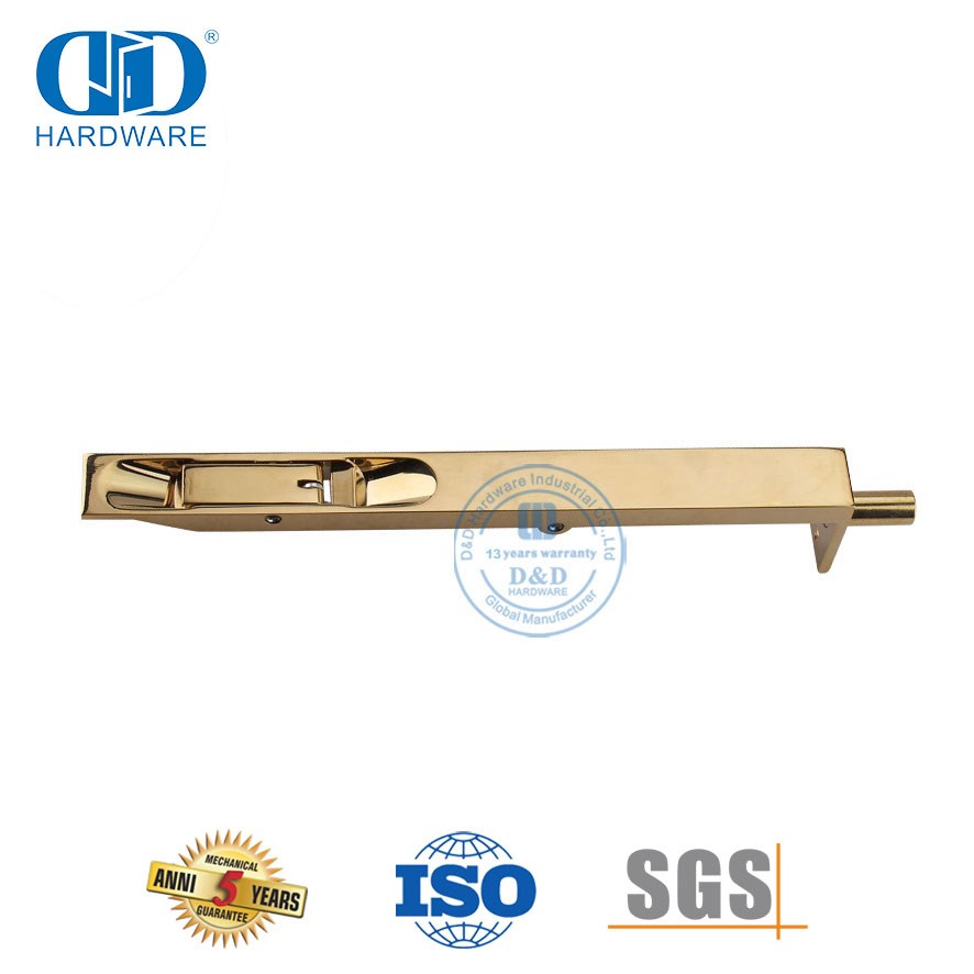 Parafuso nivelado resistente dourado do espelho de latão polido para porta de madeira-DDDB001-PB